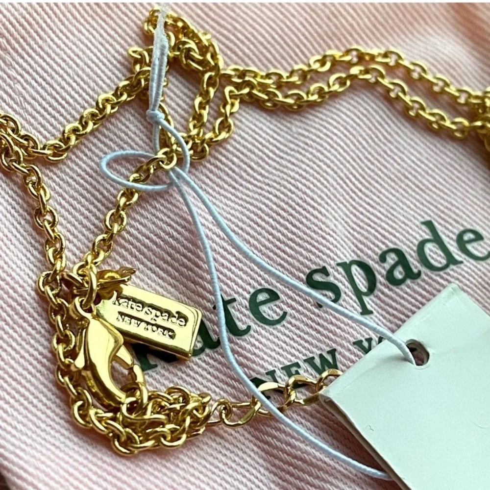 KATE SPADE Tea Time Stacked Teacup Long‎ Pendant Necklace NWT